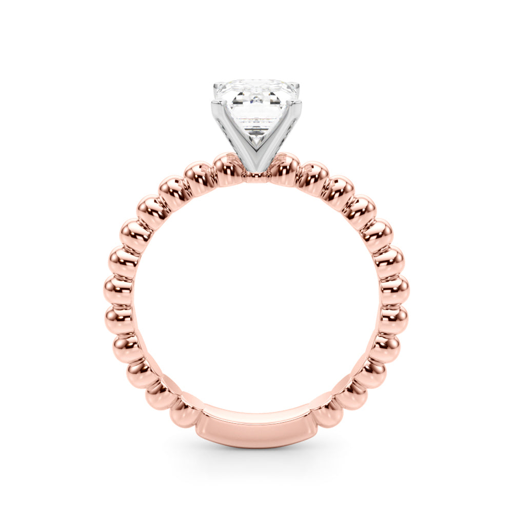 Classic Bead Engagement Ring Round Diamond Engagement Ring in 10K/14K gold and platinum with certified lab-grown or natural diamonds