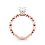 Classic Bead Engagement Ring Round Diamond Engagement Ring in 10K/14K gold and platinum with certified lab-grown or natural diamonds