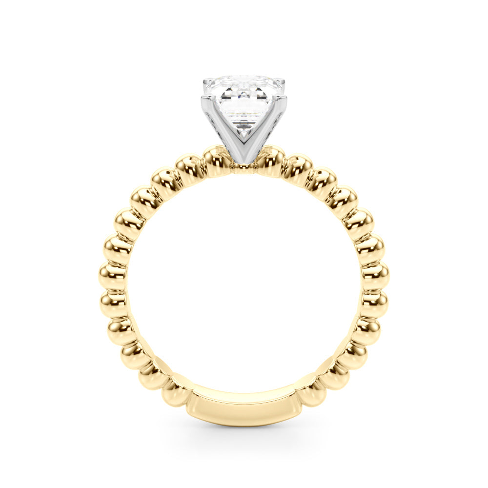 Classic Bead Engagement Ring Round Diamond Engagement Ring in 10K/14K gold and platinum with certified lab-grown or natural diamonds