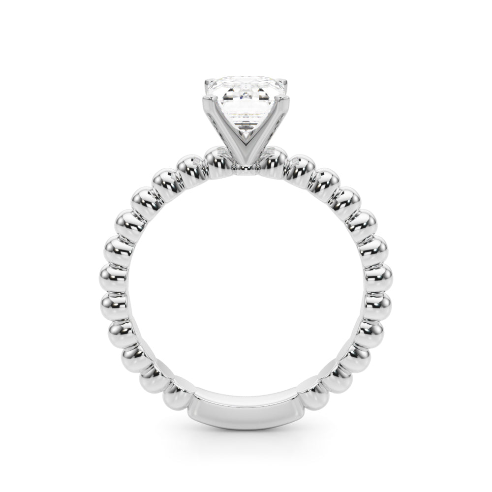 Classic Bead Engagement Ring Round Diamond Engagement Ring in 10K/14K gold and platinum with certified lab-grown or natural diamonds