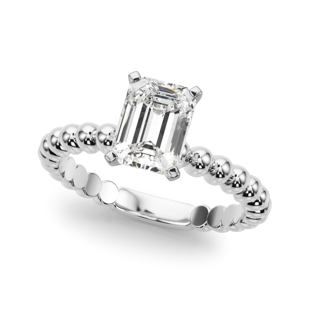 Classic Bead Engagement Ring Round Diamond Engagement Ring in 10K/14K gold and platinum with certified lab-grown or natural diamonds