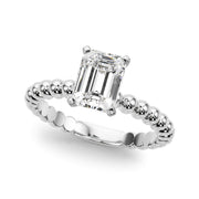 Classic Bead Engagement Ring Round Diamond Engagement Ring in 10K/14K gold and platinum with certified lab-grown or natural diamonds