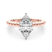 Classic Bead Engagement Ring Round Diamond Engagement Ring in 10K/14K gold and platinum with certified lab-grown or natural diamonds