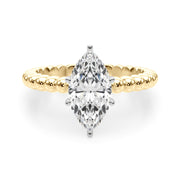 Classic Bead Engagement Ring Round Diamond Engagement Ring in 10K/14K gold and platinum with certified lab-grown or natural diamonds