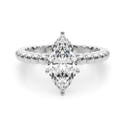 Classic Bead Engagement Ring Round Diamond Engagement Ring in 10K/14K gold and platinum with certified lab-grown or natural diamonds