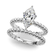 Classic Bead Engagement Ring Round Diamond Engagement Ring in 10K/14K gold and platinum with certified lab-grown or natural diamonds