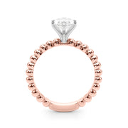 Classic Bead Engagement Ring Round Diamond Engagement Ring in 10K/14K gold and platinum with certified lab-grown or natural diamonds