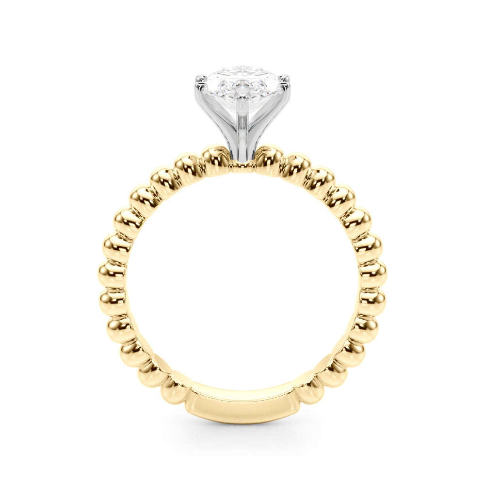 Classic Bead Engagement Ring Round Diamond Engagement Ring in 10K/14K gold and platinum with certified lab-grown or natural diamonds