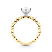 Classic Bead Engagement Ring Round Diamond Engagement Ring in 10K/14K gold and platinum with certified lab-grown or natural diamonds
