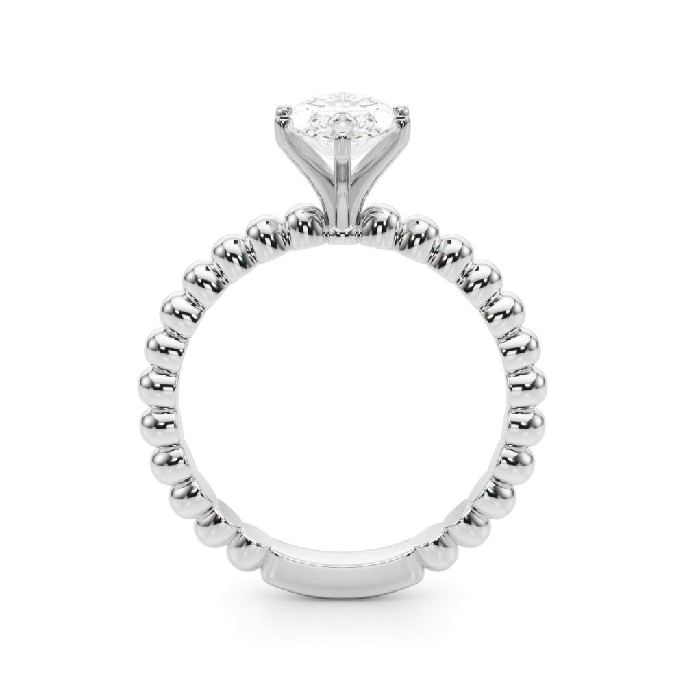 Classic Bead Engagement Ring Round Diamond Engagement Ring in 10K/14K gold and platinum with certified lab-grown or natural diamonds