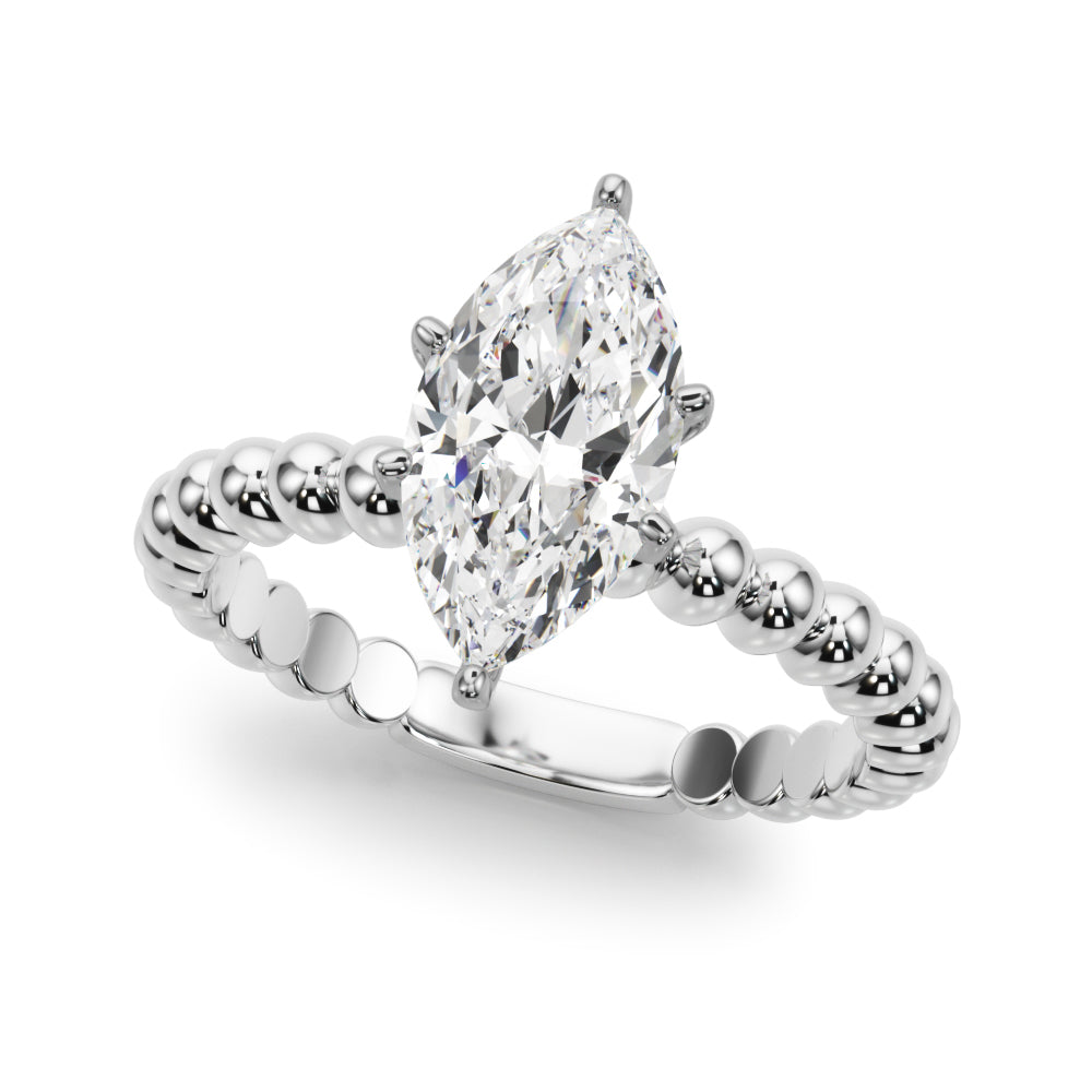 Classic Bead Engagement Ring Round Diamond Engagement Ring in 10K/14K gold and platinum with certified lab-grown or natural diamonds