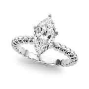 Classic Bead Engagement Ring Round Diamond Engagement Ring in 10K/14K gold and platinum with certified lab-grown or natural diamonds