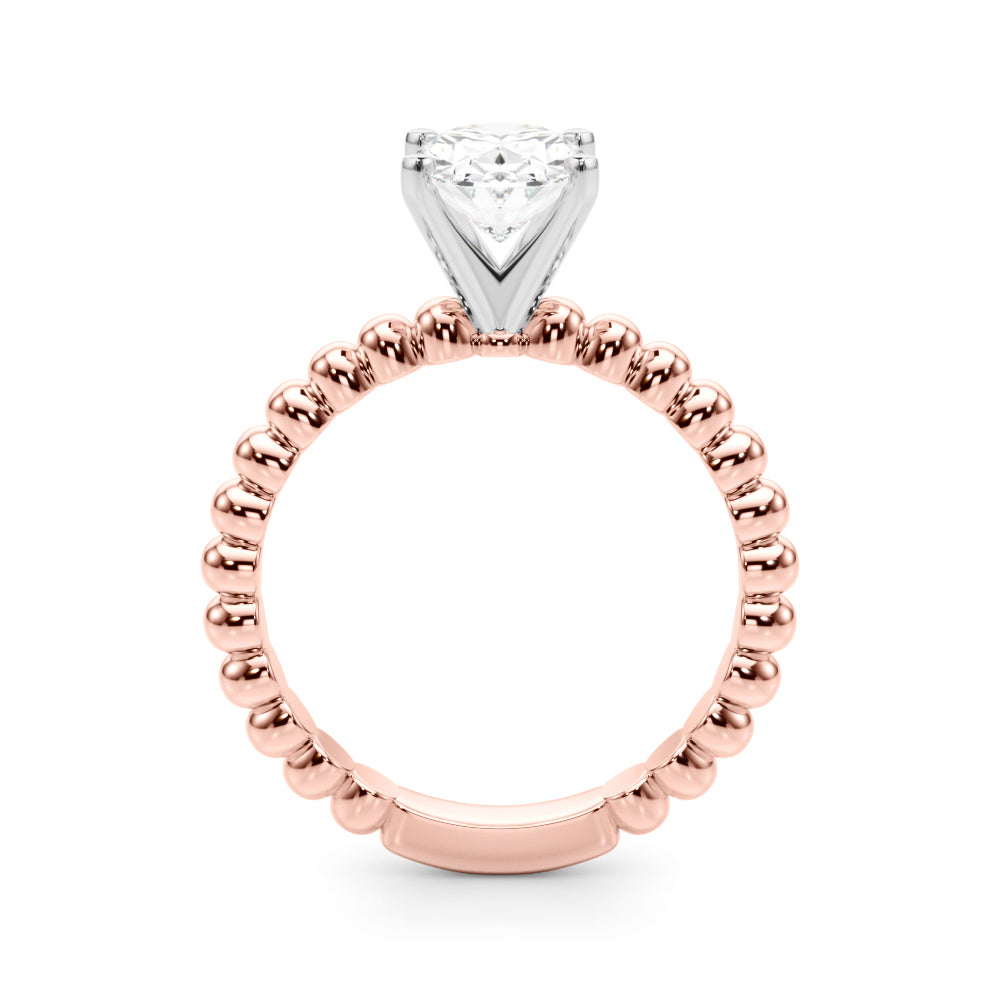 Classic Bead Engagement Ring Round Diamond Engagement Ring in 10K/14K gold and platinum with certified lab-grown or natural diamonds
