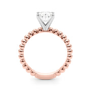 Classic Bead Engagement Ring Round Diamond Engagement Ring in 10K/14K gold and platinum with certified lab-grown or natural diamonds