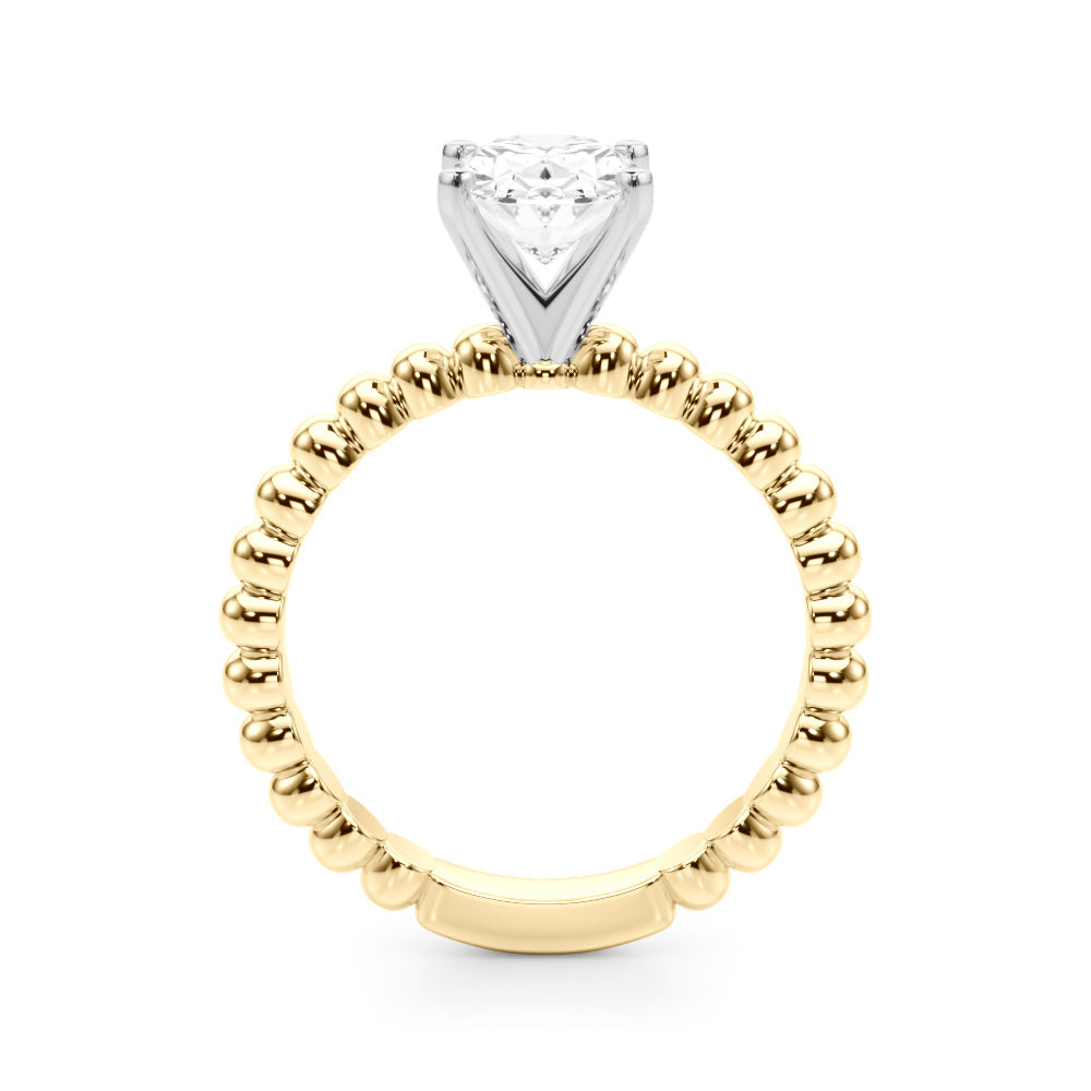 Classic Bead Engagement Ring Round Diamond Engagement Ring in 10K/14K gold and platinum with certified lab-grown or natural diamonds