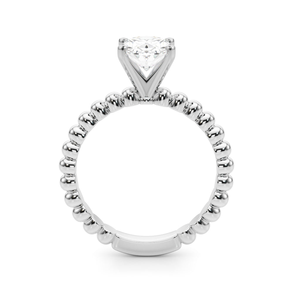 Classic Bead Engagement Ring Round Diamond Engagement Ring in 10K/14K gold and platinum with certified lab-grown or natural diamonds