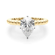 Classic Bead Engagement Ring Round Diamond Engagement Ring in 10K/14K gold and platinum with certified lab-grown or natural diamonds