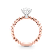 Classic Bead Engagement Ring Round Diamond Engagement Ring in 10K/14K gold and platinum with certified lab-grown or natural diamonds