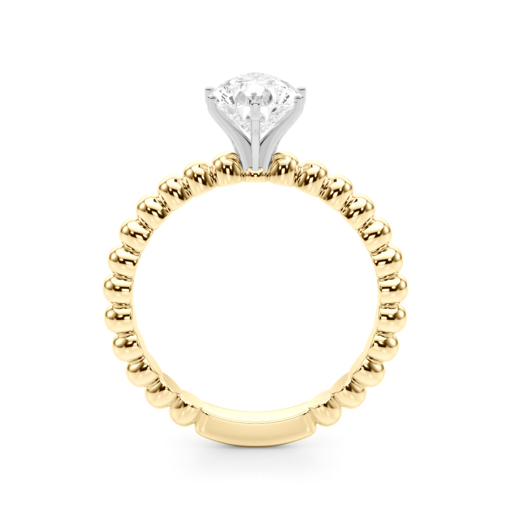 Classic Bead Engagement Ring Round Diamond Engagement Ring in 10K/14K gold and platinum with certified lab-grown or natural diamonds