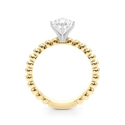 Classic Bead Engagement Ring Round Diamond Engagement Ring in 10K/14K gold and platinum with certified lab-grown or natural diamonds
