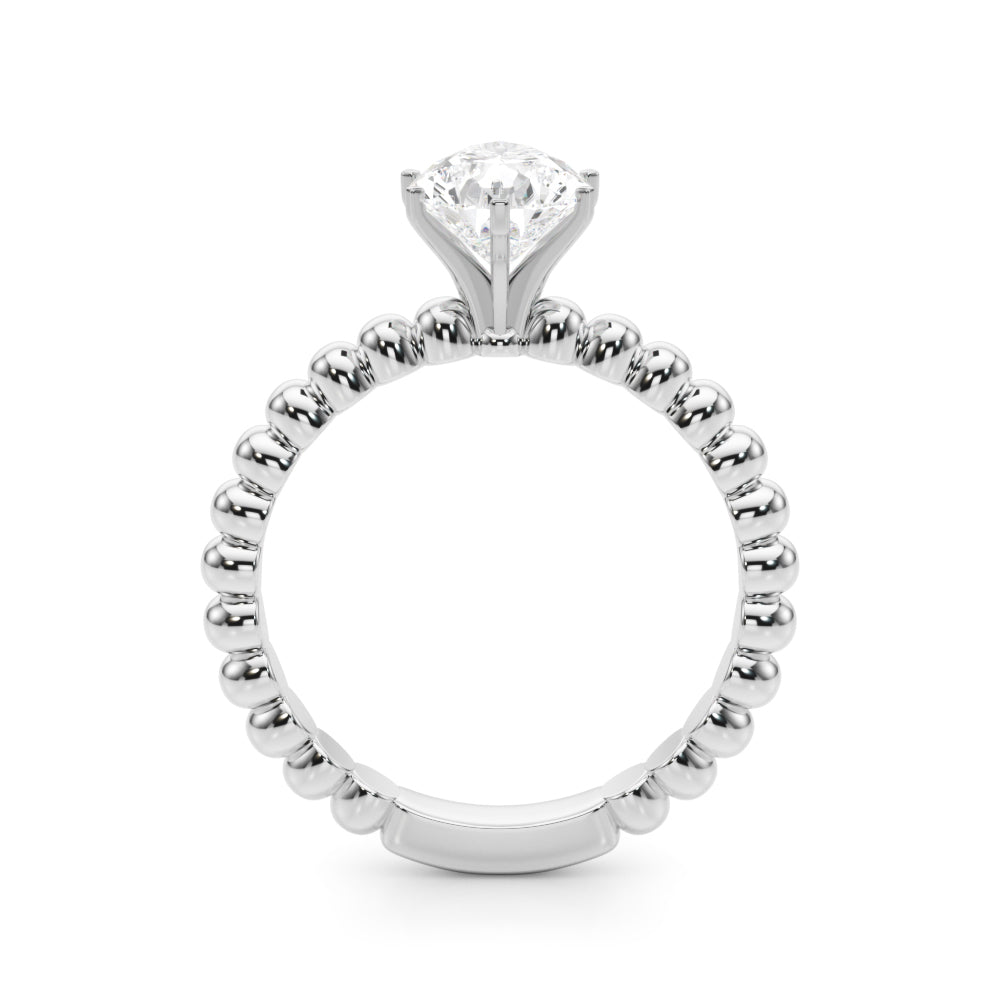 Classic Bead Engagement Ring Round Diamond Engagement Ring in 10K/14K gold and platinum with certified lab-grown or natural diamonds