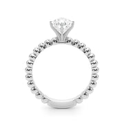 Classic Bead Engagement Ring Round Diamond Engagement Ring in 10K/14K gold and platinum with certified lab-grown or natural diamonds
