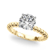 Classic Bead Engagement Ring Round Diamond Engagement Ring in 10K/14K gold and platinum with certified lab-grown or natural diamonds