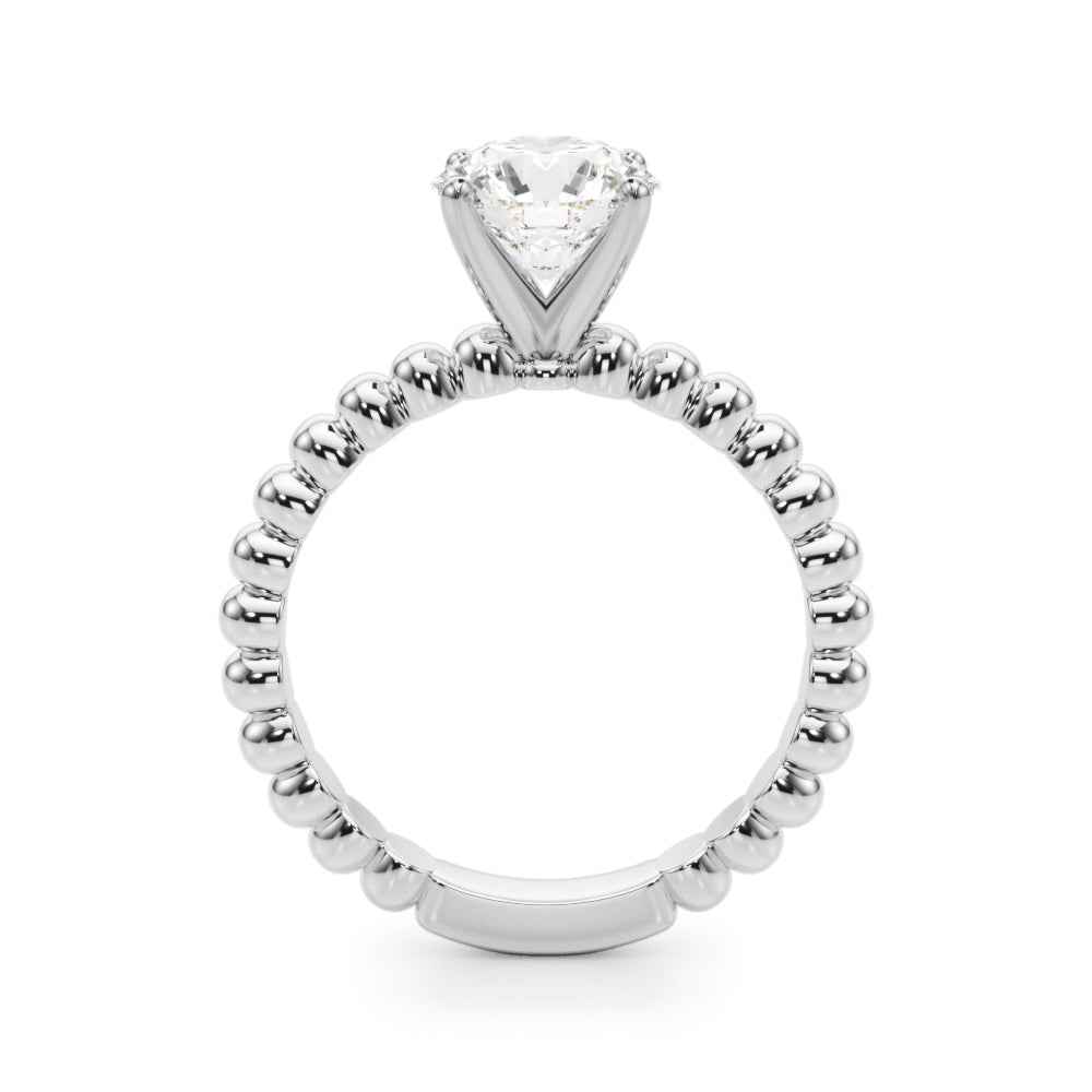 Classic Bead Engagement Ring Round Diamond Engagement Ring in 10K/14K gold and platinum with certified lab-grown or natural diamonds