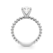 Classic Bead Engagement Ring Round Diamond Engagement Ring in 10K/14K gold and platinum with certified lab-grown or natural diamonds