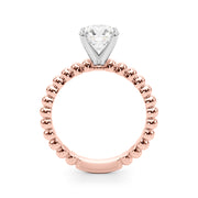 Classic Bead Engagement Ring Round Diamond Engagement Ring in 10K/14K gold and platinum with certified lab-grown or natural diamonds