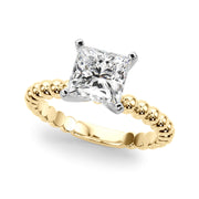 Classic Bead Engagement Ring Round Diamond Engagement Ring in 10K/14K gold and platinum with certified lab-grown or natural diamonds