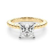 Classic Bead Engagement Ring Round Diamond Engagement Ring in 10K/14K gold and platinum with certified lab-grown or natural diamonds