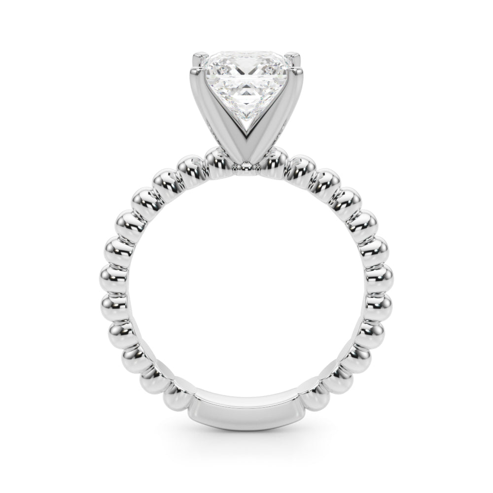 Classic Bead Engagement Ring Round Diamond Engagement Ring in 10K/14K gold and platinum with certified lab-grown or natural diamonds