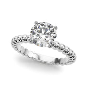 Classic Bead Engagement Ring Round Diamond Engagement Ring in 10K/14K gold and platinum with certified lab-grown or natural diamonds