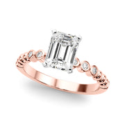 Timeless Beaded Bezel Set Engagement Ring Round Diamond Engagement Ring in 10K/14K gold and platinum with certified lab-grown or natural diamonds
