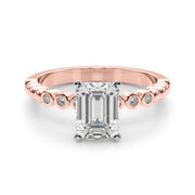 Timeless Beaded Bezel Set Engagement Ring Round Diamond Engagement Ring in 10K/14K gold and platinum with certified lab-grown or natural diamonds