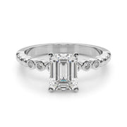 Timeless Beaded Bezel Set Engagement Ring Round Diamond Engagement Ring in 10K/14K gold and platinum with certified lab-grown or natural diamonds