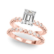 Timeless Beaded Bezel Set Engagement Ring Round Diamond Engagement Ring in 10K/14K gold and platinum with certified lab-grown or natural diamonds