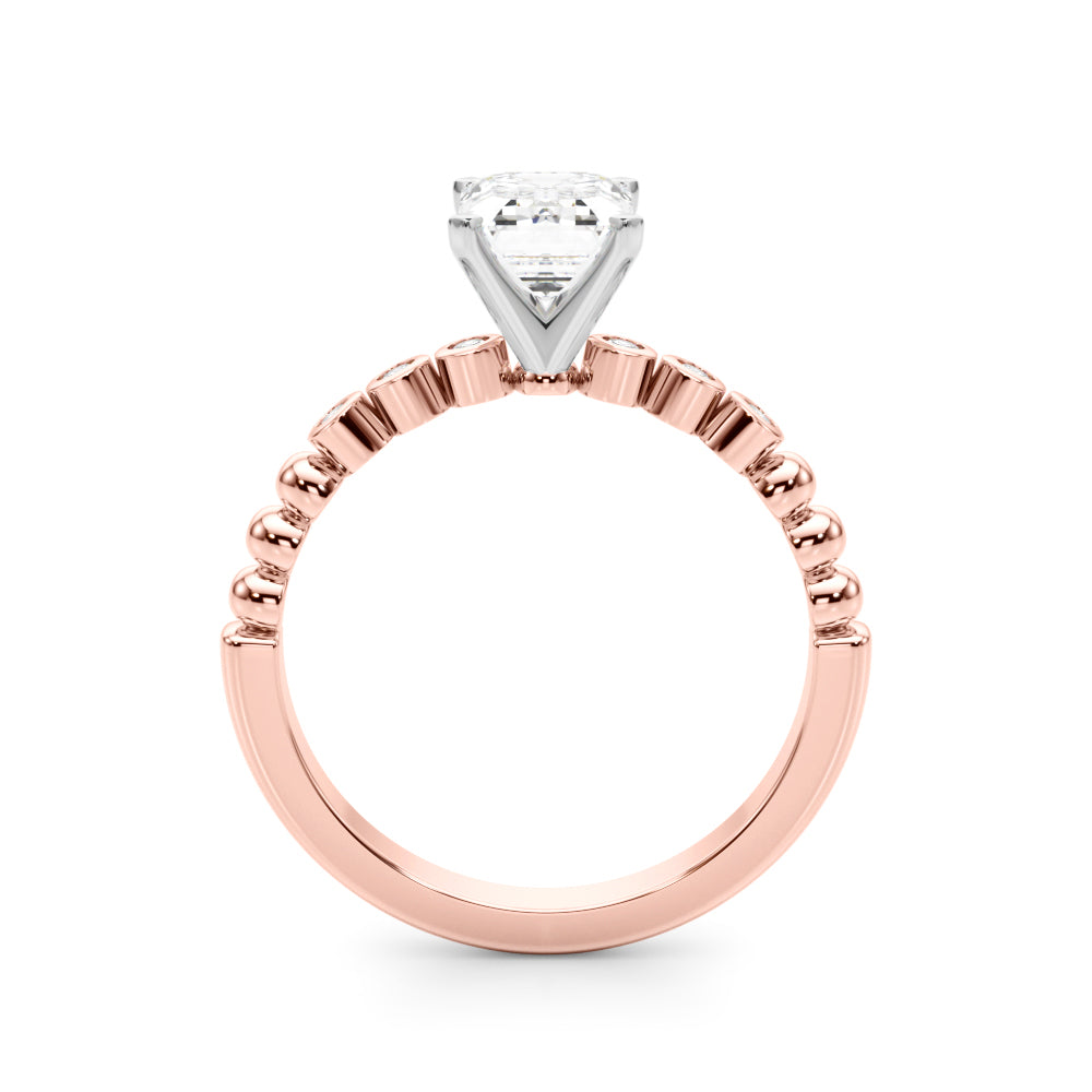 Timeless Beaded Bezel Set Engagement Ring Round Diamond Engagement Ring in 10K/14K gold and platinum with certified lab-grown or natural diamonds