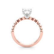 Timeless Beaded Bezel Set Engagement Ring Round Diamond Engagement Ring in 10K/14K gold and platinum with certified lab-grown or natural diamonds