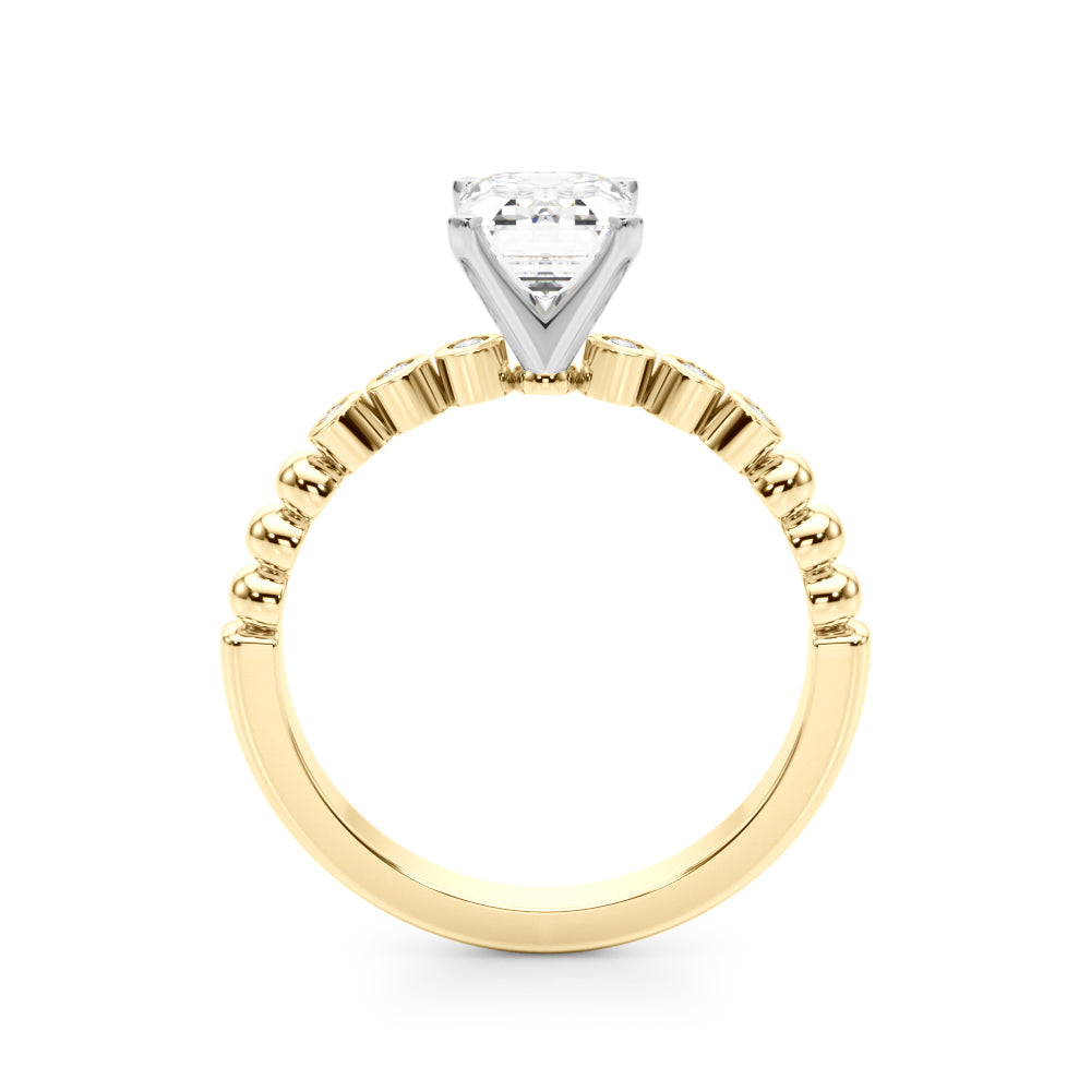 Timeless Beaded Bezel Set Engagement Ring Round Diamond Engagement Ring in 10K/14K gold and platinum with certified lab-grown or natural diamonds