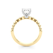 Timeless Beaded Bezel Set Engagement Ring Round Diamond Engagement Ring in 10K/14K gold and platinum with certified lab-grown or natural diamonds