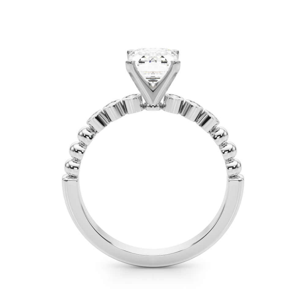 Timeless Beaded Bezel Set Engagement Ring Round Diamond Engagement Ring in 10K/14K gold and platinum with certified lab-grown or natural diamonds