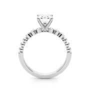 Timeless Beaded Bezel Set Engagement Ring Round Diamond Engagement Ring in 10K/14K gold and platinum with certified lab-grown or natural diamonds