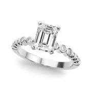 Timeless Beaded Bezel Set Engagement Ring Round Diamond Engagement Ring in 10K/14K gold and platinum with certified lab-grown or natural diamonds