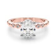 Timeless Beaded Bezel Set Engagement Ring Round Diamond Engagement Ring in 10K/14K gold and platinum with certified lab-grown or natural diamonds