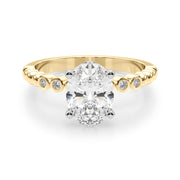 Timeless Beaded Bezel Set Engagement Ring Round Diamond Engagement Ring in 10K/14K gold and platinum with certified lab-grown or natural diamonds