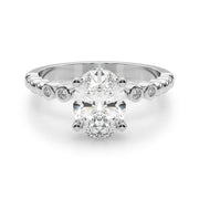 Timeless Beaded Bezel Set Engagement Ring Round Diamond Engagement Ring in 10K/14K gold and platinum with certified lab-grown or natural diamonds