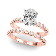 Timeless Beaded Bezel Set Engagement Ring Round Diamond Engagement Ring in 10K/14K gold and platinum with certified lab-grown or natural diamonds