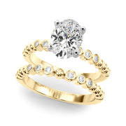 Timeless Beaded Bezel Set Engagement Ring Round Diamond Engagement Ring in 10K/14K gold and platinum with certified lab-grown or natural diamonds